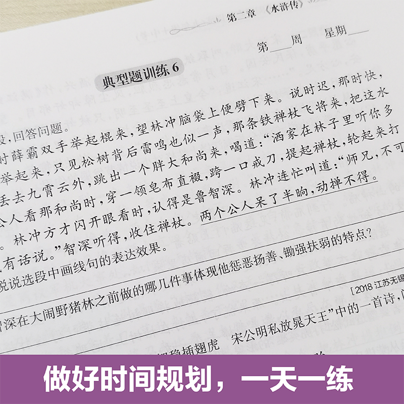 初中语文名著阅读高效训练九年级中考周计划华东理工大学出版社 艾青诗选水浒传儒林外史简爱初三9年级课外阅读练习中考真题 - 图2