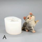 Трехмерная силиконовая форма, акриловый мусс, свеча, котенок, кот, 3D