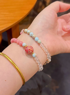 天然白水晶多宝手串手链女多圈仙女精致生日礼物送女友手饰饰品