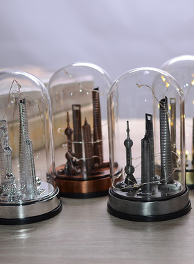 旅游纪念品环球金茂大厦群楼摆件