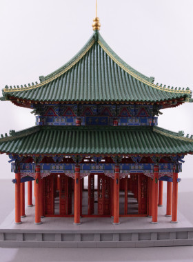 沉香亭榫卯结构古建筑拼装仿真模型UV彩印唐代沉香亭卯榫DIY套件