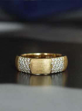 925银镀金意大利工艺拉丝戒指