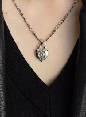 翎舞珠宝 925银镀金太阳神阿波罗狮子座守护神吊坠仿古银币港工