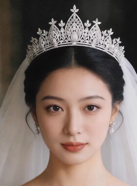 法式高级感轻奢公主皇冠头饰新娘