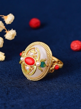 MOMZ魔猫昭昭国潮新中式开口戒指指环新娘秀禾服旗袍古风官方