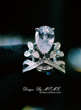 可调节小众设计结婚开口戒指锆石