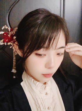 新中式国风新娘晚礼敬酒服头饰红