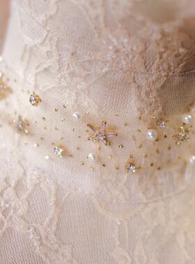 香槟金色法式高级感新娘颈链