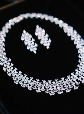 法式项链锆石高级感小众复古