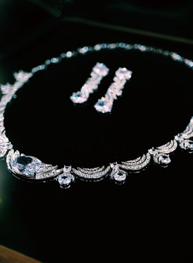 新娘结婚主婚纱晚礼服项链耳环