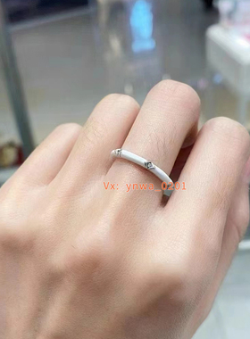 黑色爱心珐琅工艺白色戒指S925纯银男女同款潘家同款多拉轻奢小众