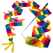 Color band telescopic long pole dump 5 7 9 m cylindrical solid floating with square dance dragon fitness Sports air bamboo dragon