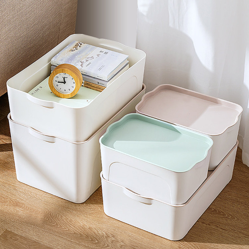 日式储物盒塑料家用收纳盒带盖桌面整理盒橱柜杂物收纳箱学生宿舍,淘宝优惠券,粉丝福利购,淘宝优惠卷