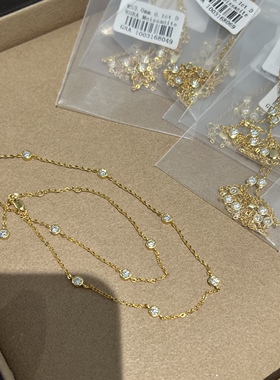 新品！10分莫桑钻泡泡锁骨链925银简约项链