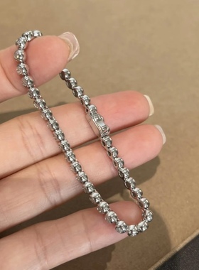 新品！高品质莫桑钻泡泡满钻手链 925银网球手链