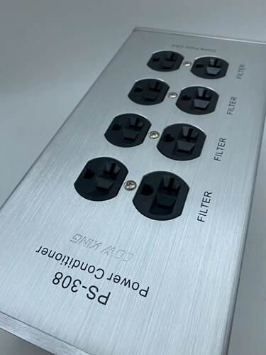 8位带表孔铝合金外壳 插排空壳 美标插座壳 音响插排 - 图1