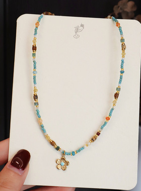 轻奢复古图画石手链项链女