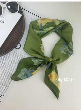 绿色气质百搭丝巾发带