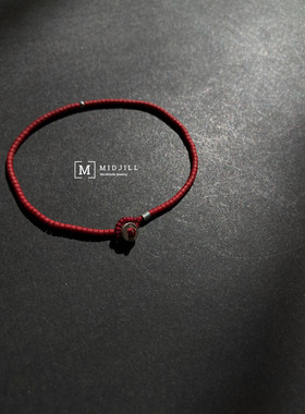 磨砂质感细手链小众日系红色