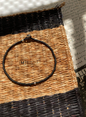 日系urbanvibe酷黑中性极简手链