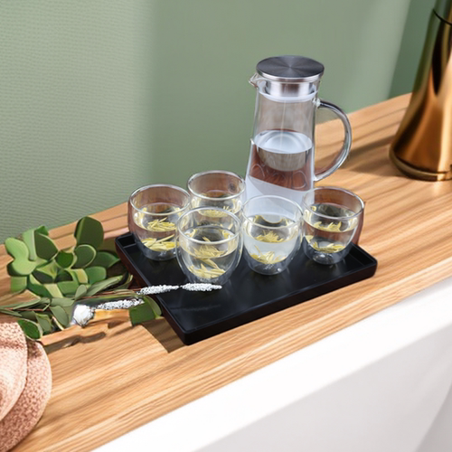 长方形托盘家用茶杯密胺塑料白色欧式酒店大号简约客厅商用收纳盘 - 图0