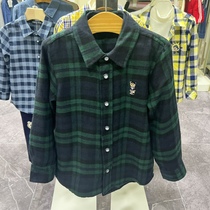 Autumn Winter Money small Bear Scout boy Green Grindstone fur shirt CUHK Scout 100 hitch jacket Childrens shirt jacket