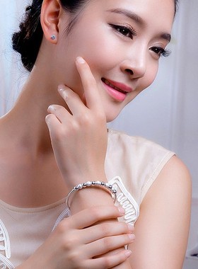 足银磨砂开口复古手镯