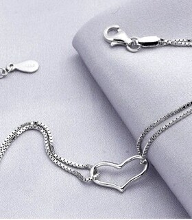 中秋节甜美风镂空心扉纯银首饰品