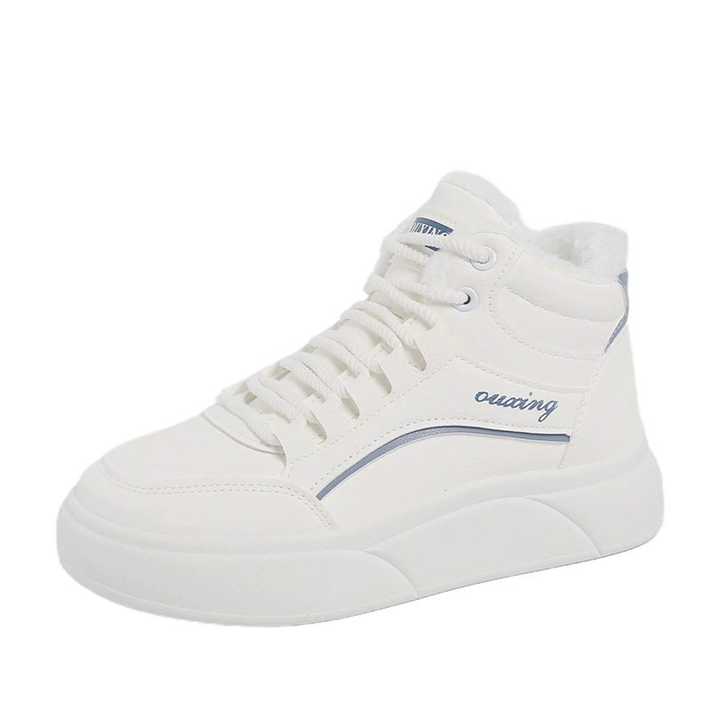 高帮运动棉鞋女2025新款冬季加绒加厚学生板鞋厚底百搭休闲小白鞋,淘宝优惠券,粉丝福利购,淘宝优惠卷