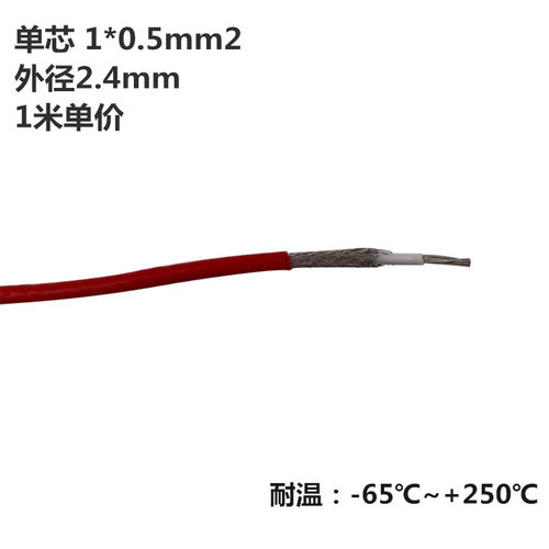铁氟龙屏蔽高温线四氟单芯屏蔽信号线2.4mm外径AFPF机内散线音频 - 图2