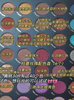 40color eye shadow哑光眼影盘大地色珠光葱片裸妆舞台土豆泥多色