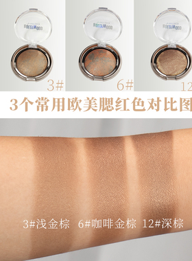 轻欧美妆黑皮珠光细闪送腮红粉刷