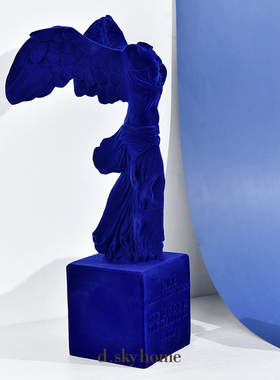 植绒希腊蓝色装饰品摆件女神雕像