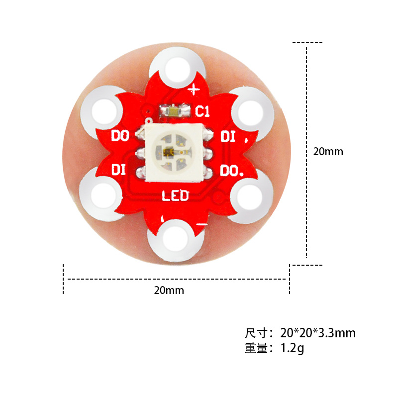 Keyes lilypad可穿戴WS2812 RGB模块1位 5V LED模组适用arduino-图1