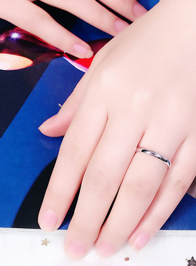 素圈光板光面情侣戒指男女一对光圈食指指环对戒简约韩版时尚饰品