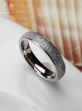 仲夏之晶磨砂钛钢情侣戒指女