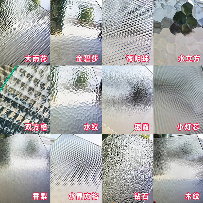 超白水波纹银海棠雨花灯芯长虹钢化玻璃隔断屏风入户玄关极窄客厅-图3