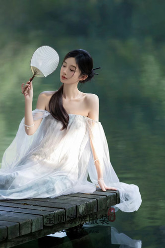 连衣裙新中式网纱复古女装国风晨袍仙女抹胸裙子水墨画宽松服装 - 图2