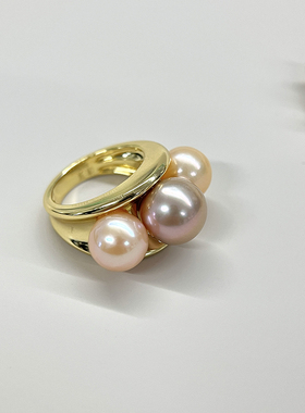 珍珠戒指沐耳珍珠时尚女