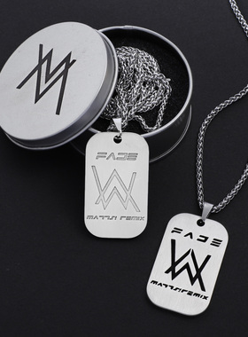 艾伦沃克项链欧美男士吊坠