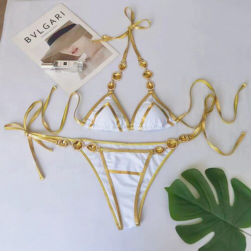 欧美女士性感金边钻石比基尼沙滩温泉分体泳装diamond bikini12 - 图2