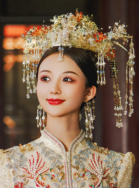 尹霞古风发饰水晶凤冠