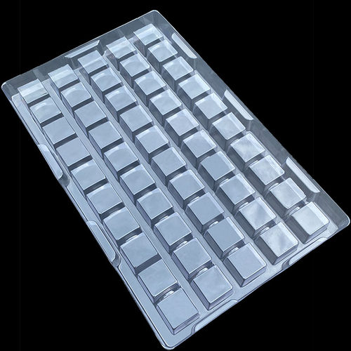 现货50格长方形吸塑内托定制塑料盒托盘新能源汽车零件吸塑盘PET - 图0