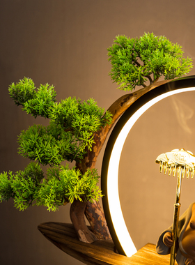 创意紫砂发光灯圈客厅桌面