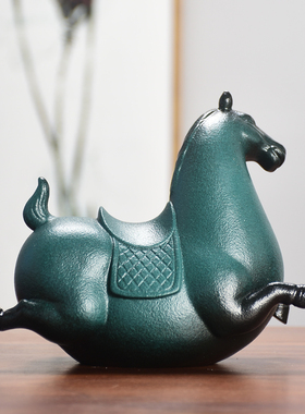 陶瓷个性窑变小马书房送礼摆件