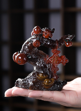 创意变色福满枝茶宠摆件