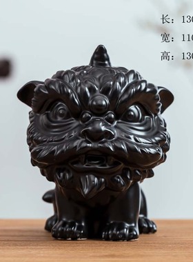 陶瓷醒狮玄关客厅摆件