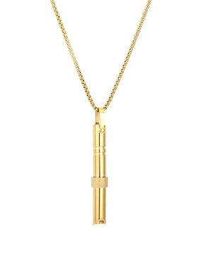 转动珠子冥想正念吊坠调节呼吸口哨钛钢方珍珠项链配饰品缓解