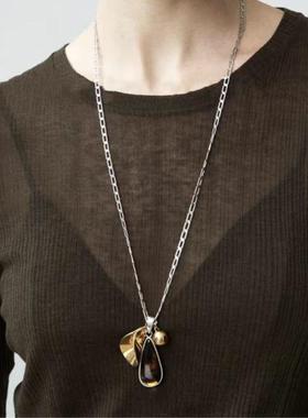 博主同款琥珀水滴吊坠项链