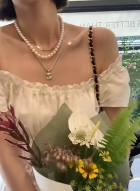 13C银色叠戴银色双层项链